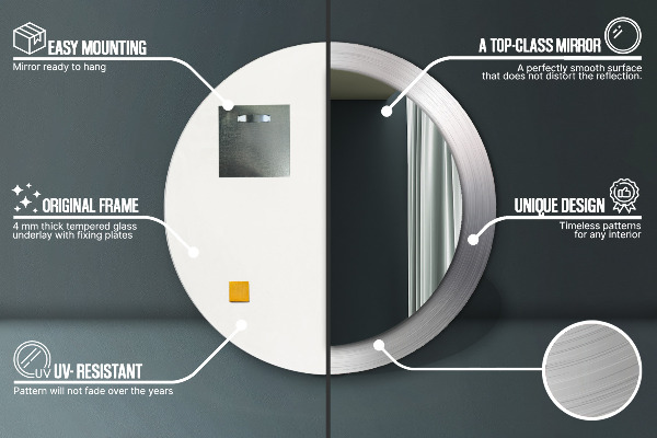 Decoratiuni perete cu oglinda Oțel strălucitor