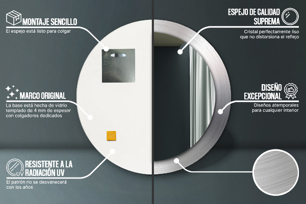 Decoratiuni perete cu oglinda Oțel strălucitor