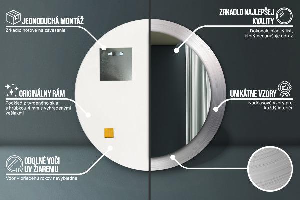 Decoratiuni perete cu oglinda Oțel strălucitor