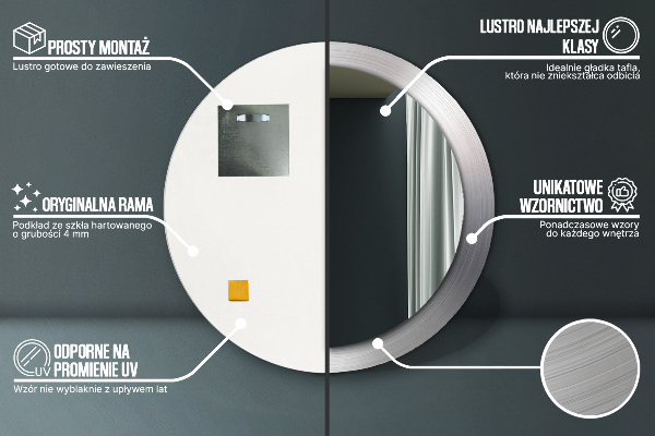 Decoratiuni perete cu oglinda Oțel strălucitor