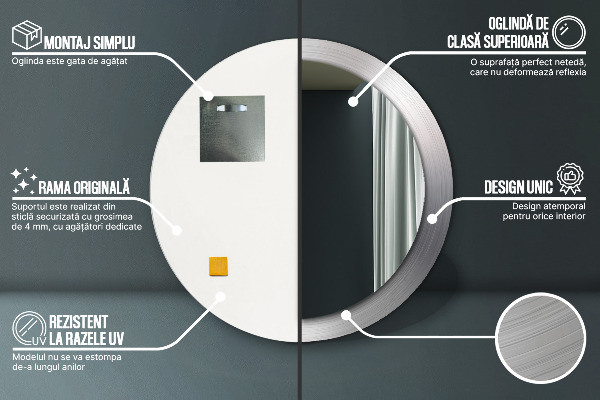 Decoratiuni perete cu oglinda Oțel strălucitor