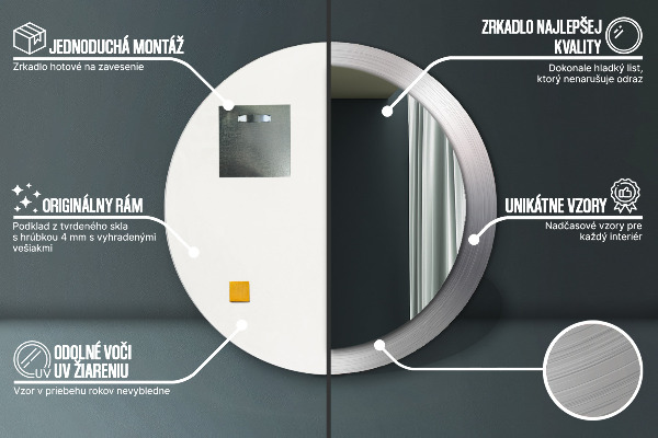 Decoratiuni perete cu oglinda Oțel strălucitor