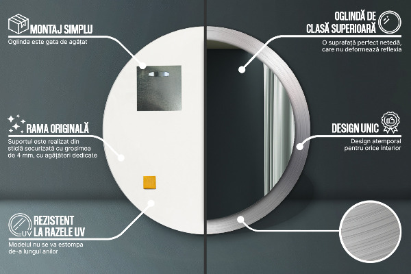 Decoratiuni perete cu oglinda Oțel strălucitor