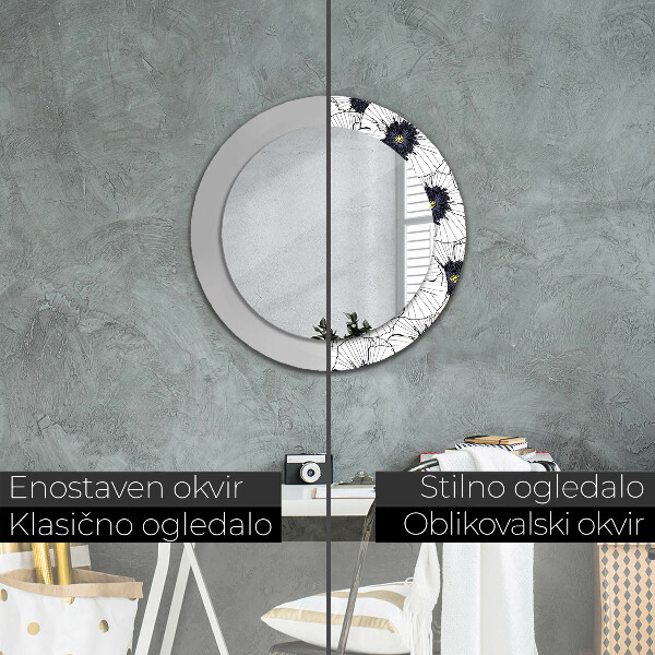 Decoratiuni perete cu oglinda Compoziție de flori liniare