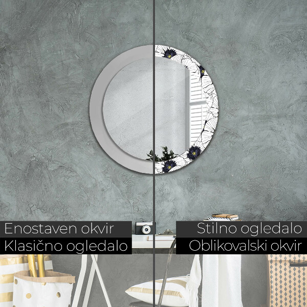 Decoratiuni perete cu oglinda Compoziție de flori liniare