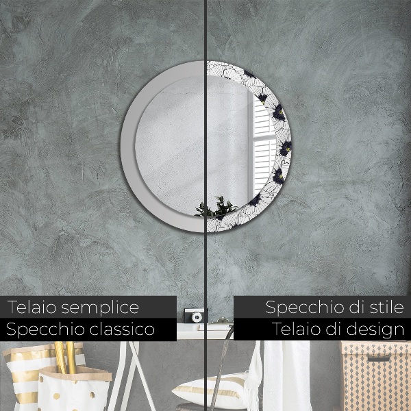Decoratiuni perete cu oglinda Compoziție de flori liniare