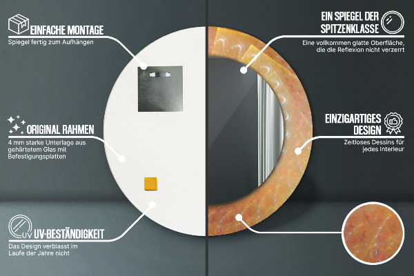 Decoratiuni perete cu oglinda Abstractizarea spirală