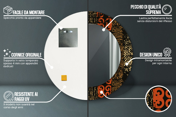 Decoratiuni perete cu oglinda Model abstract grunge