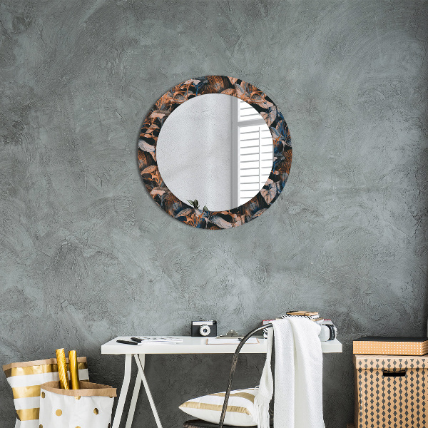Decoratiuni perete cu oglinda Frunze tropicale întunecate