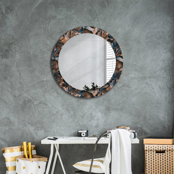 Decoratiuni perete cu oglinda Frunze tropicale întunecate
