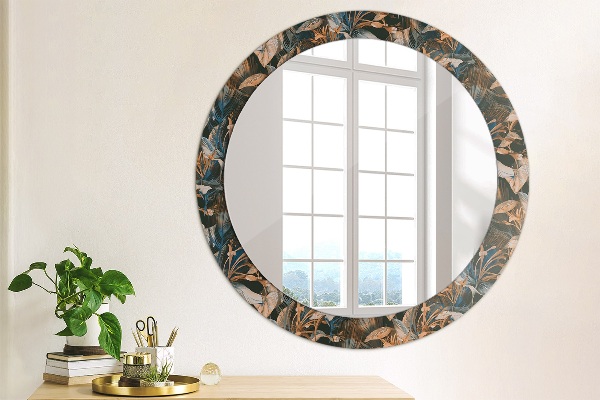 Decoratiuni perete cu oglinda Frunze tropicale întunecate