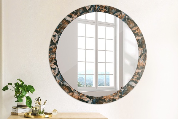 Decoratiuni perete cu oglinda Frunze tropicale întunecate