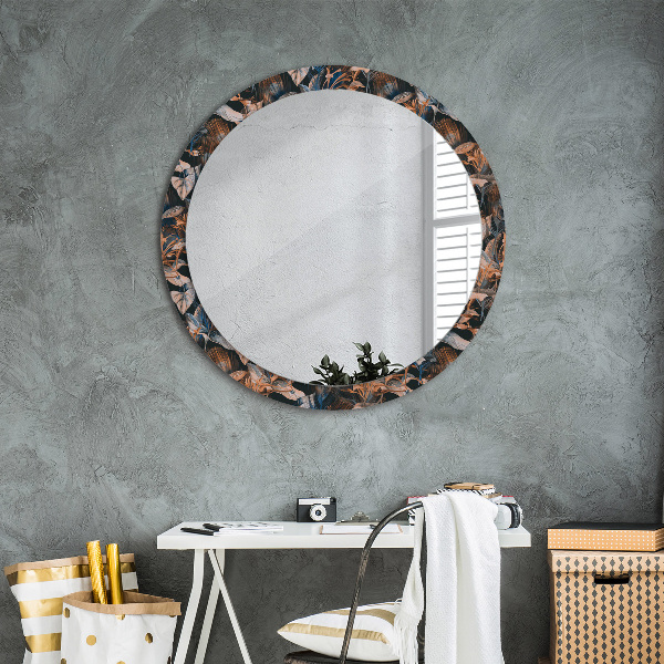 Decoratiuni perete cu oglinda Frunze tropicale întunecate