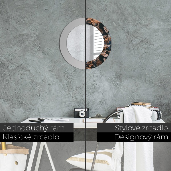 Decoratiuni perete cu oglinda Frunze tropicale întunecate