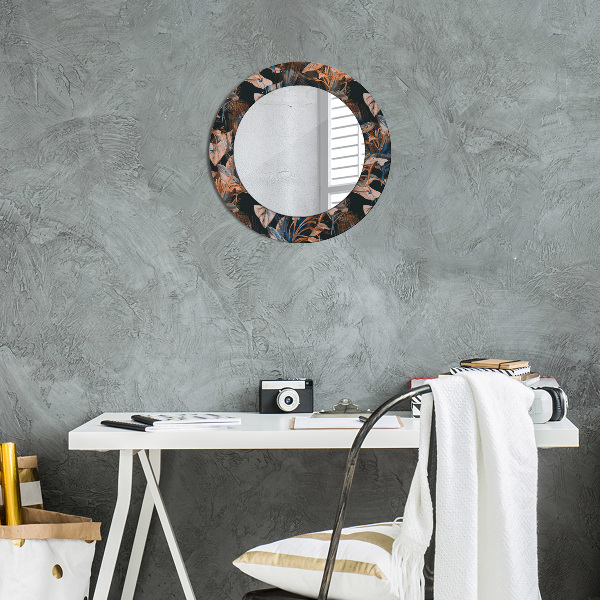 Decoratiuni perete cu oglinda Frunze tropicale întunecate