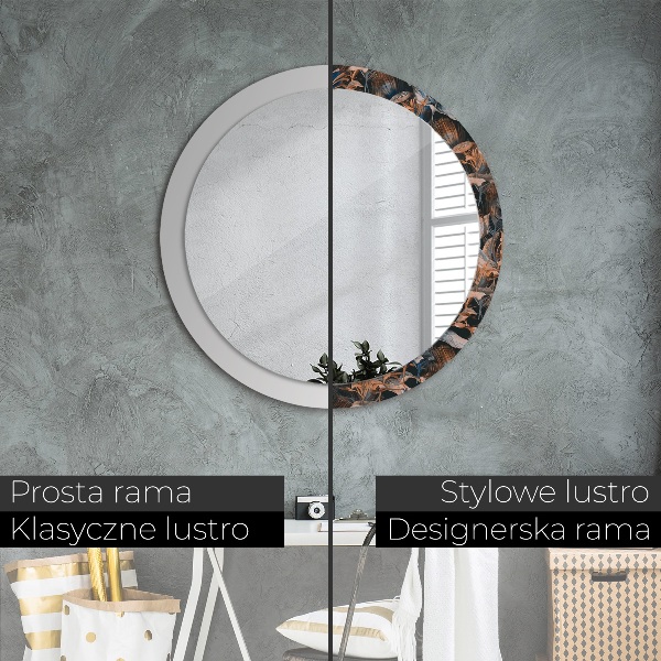 Decoratiuni perete cu oglinda Frunze tropicale întunecate