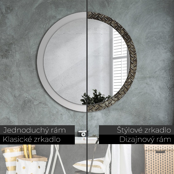 Decoratiuni perete cu oglinda Textura de oțel