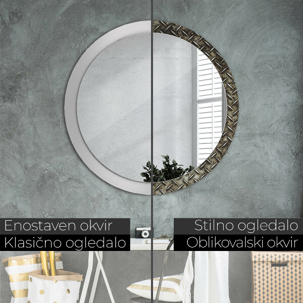 Decoratiuni perete cu oglinda Textura de oțel
