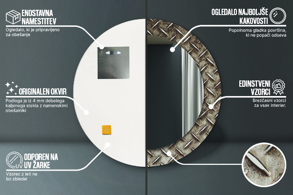 Decoratiuni perete cu oglinda Textura de oțel