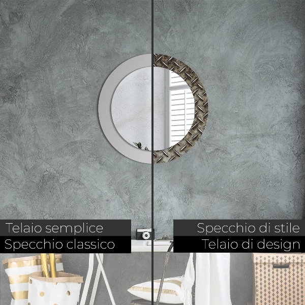 Decoratiuni perete cu oglinda Textura de oțel