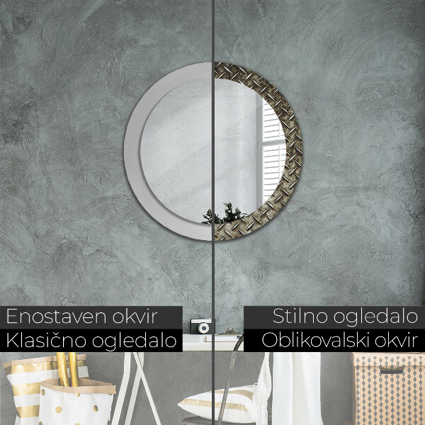 Decoratiuni perete cu oglinda Textura de oțel