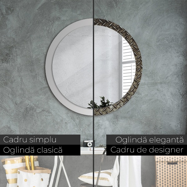 Decoratiuni perete cu oglinda Textura de oțel