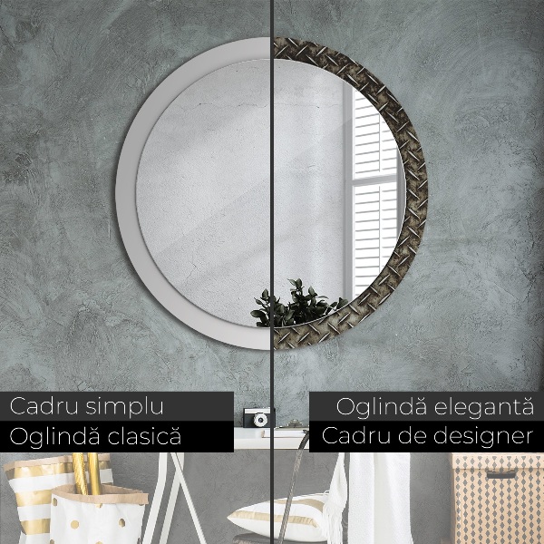 Decoratiuni perete cu oglinda Textura de oțel