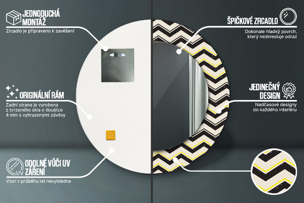 Decoratiuni perete cu oglinda Model de zigzag