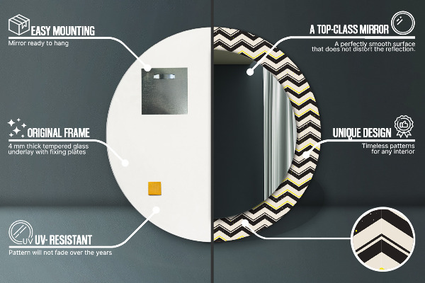 Decoratiuni perete cu oglinda Model de zigzag