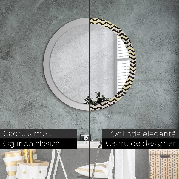 Decoratiuni perete cu oglinda Model de zigzag