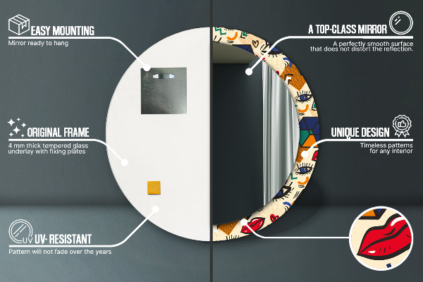 Oglinda rotunda imprimata Stil de artă pop