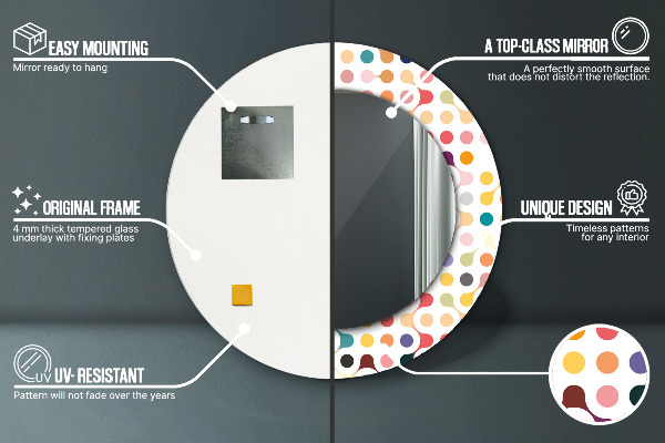 Oglinda rotunda imprimata Seamless multi -colored