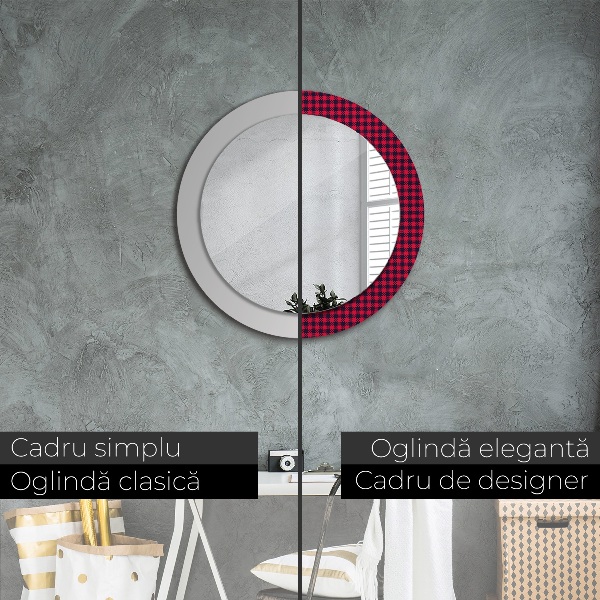 Decoratiuni perete cu oglinda Grila roșie
