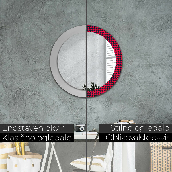 Decoratiuni perete cu oglinda Grila roșie