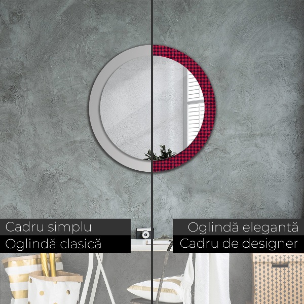 Decoratiuni perete cu oglinda Grila roșie