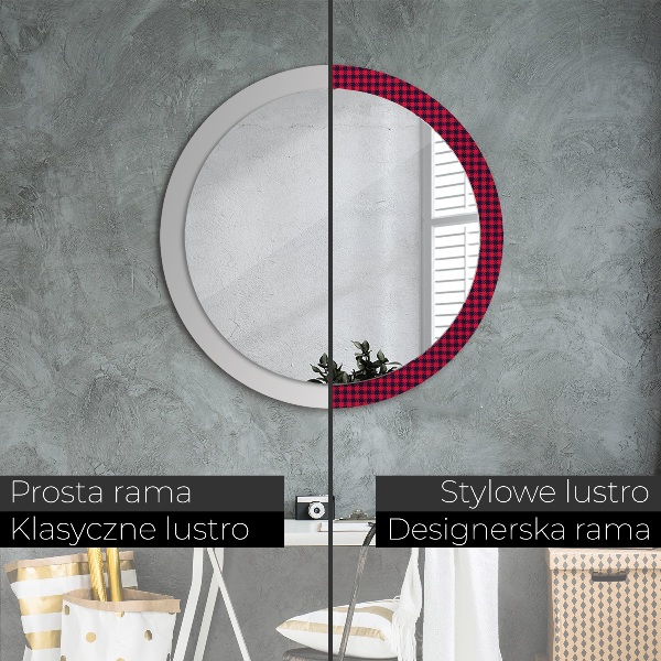 Decoratiuni perete cu oglinda Grila roșie