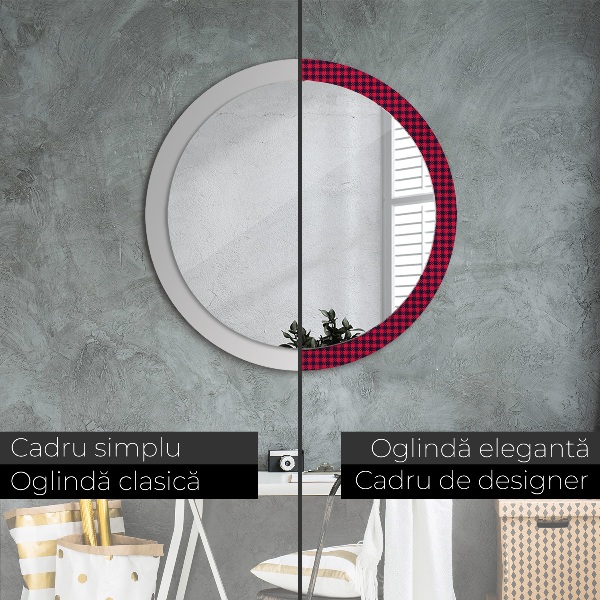 Decoratiuni perete cu oglinda Grila roșie