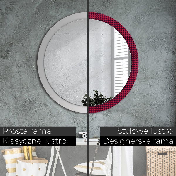 Decoratiuni perete cu oglinda Grila roșie