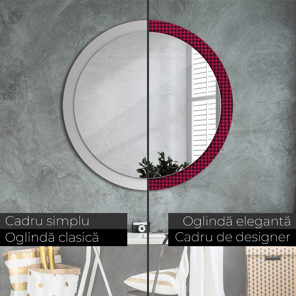 Decoratiuni perete cu oglinda Grila roșie
