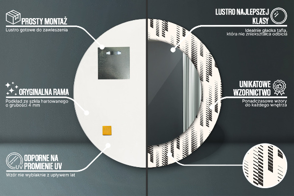 Oglinda rotunda imprimata Model cu dungi