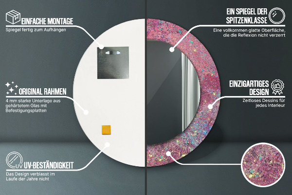 Oglinda cu decor rotunda Festivalul culorilor