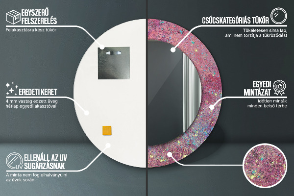 Oglinda cu decor rotunda Festivalul culorilor