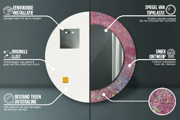 Oglinda cu decor rotunda Festivalul culorilor