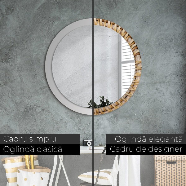 Decoratiuni perete cu oglinda Împletitură naturală