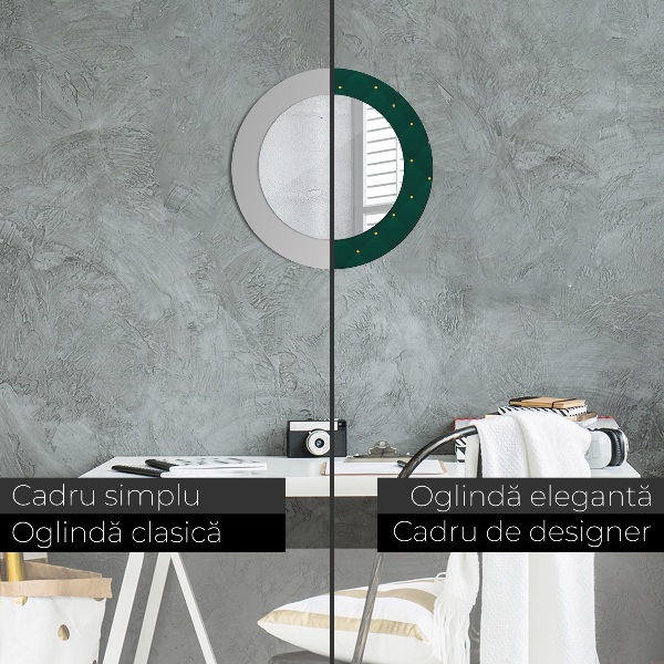Decoratiuni perete cu oglinda Șablon verde de lux