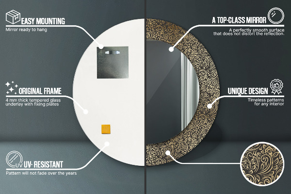 Decoratiuni perete cu oglinda Ornamente de aur