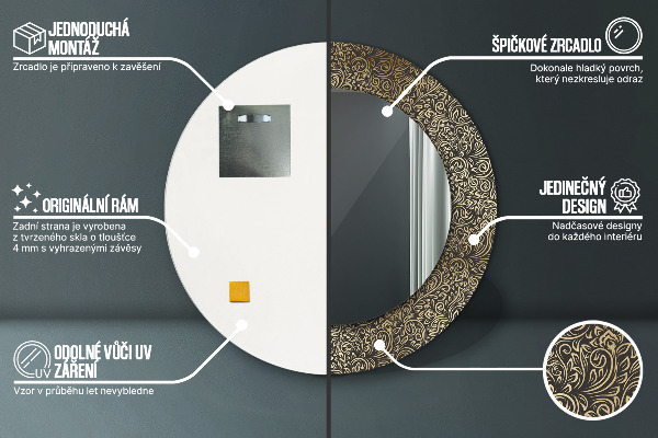 Decoratiuni perete cu oglinda Ornamente de aur