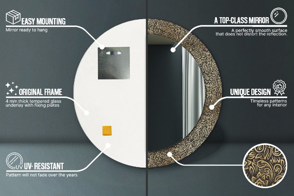 Decoratiuni perete cu oglinda Ornamente de aur