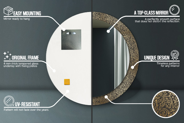 Decoratiuni perete cu oglinda Ornamente de aur