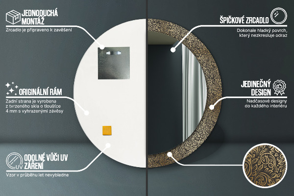 Decoratiuni perete cu oglinda Ornamente de aur